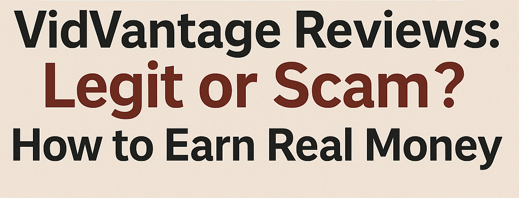 VidVantage Reviews: Legit or Scam? How to Earn Real Money
